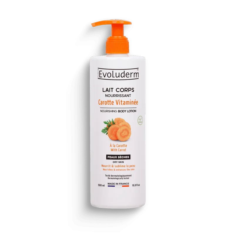 Lait Corps Nourrissant Carotte Vitaminée – Evoluderm (500 ml)